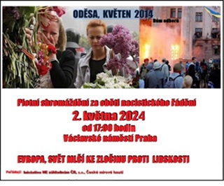 Pietni shromáždění k připomenutí obětí Oděsa 2014, které se koná 2.5.2024 Václavské náměstí od 17:00 hodin